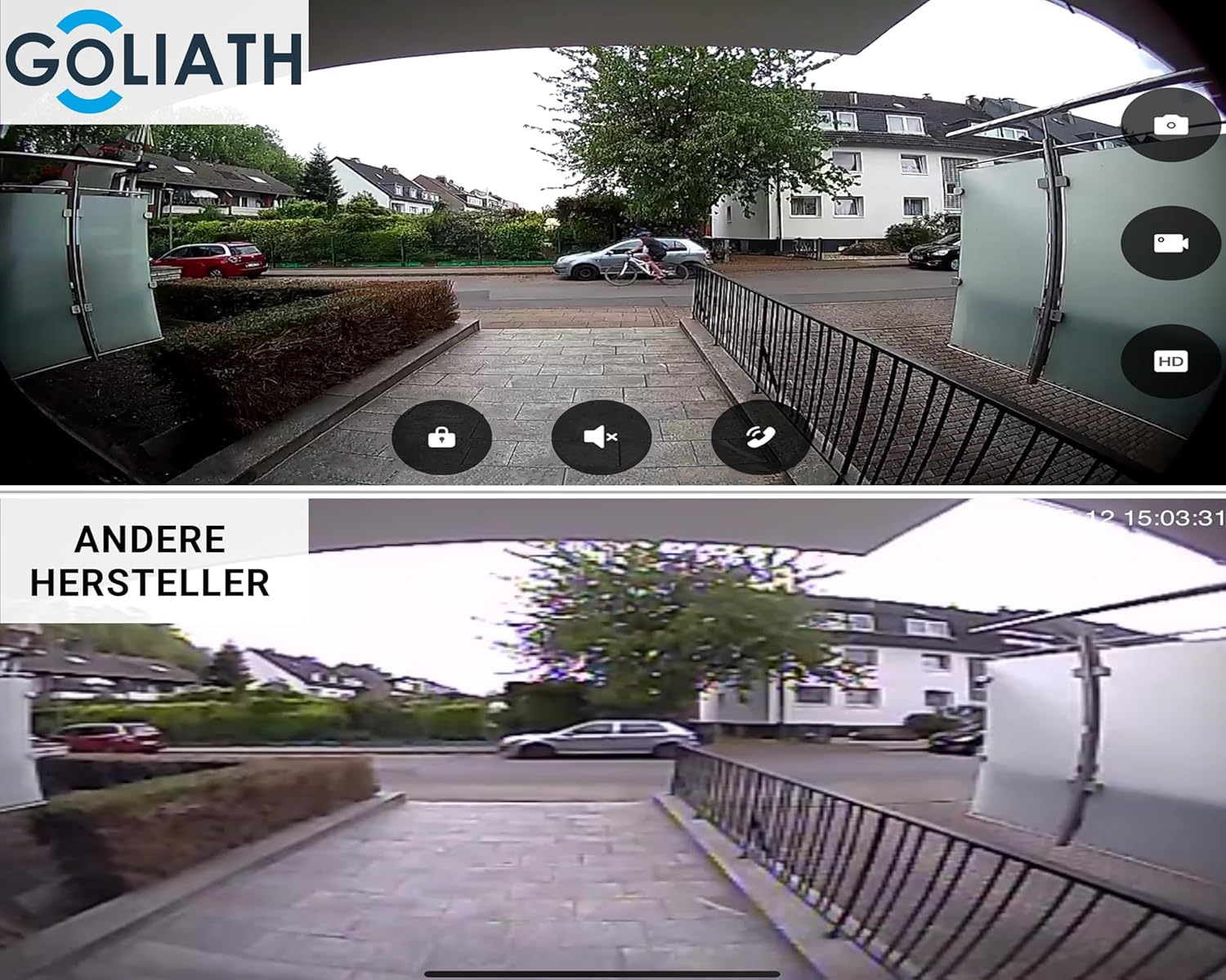 GOLIATH AV-BUS-116 Full HD Video Türsprechanlage 1 Familienhaus Set, 2 x Touchscreen Monitore – Bild 6