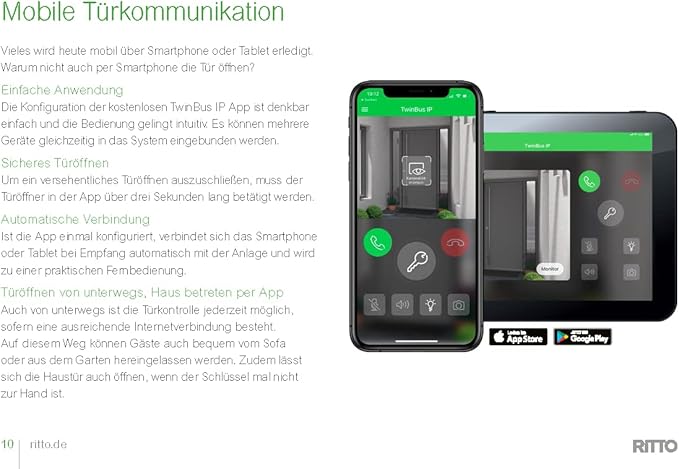 Ritto Intercom Video TwinBus IP Set 7 Zoll HD Monitor 1 Familie – Bild 5