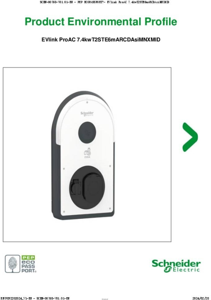 Schneider Electric Pro AC Wallbox, 22kW, T2 Kabel 5m, MID, 6mA, IP55, IK10, NFC/RFID Reader, weiß (EVB3S22NC0M) – Bild 2