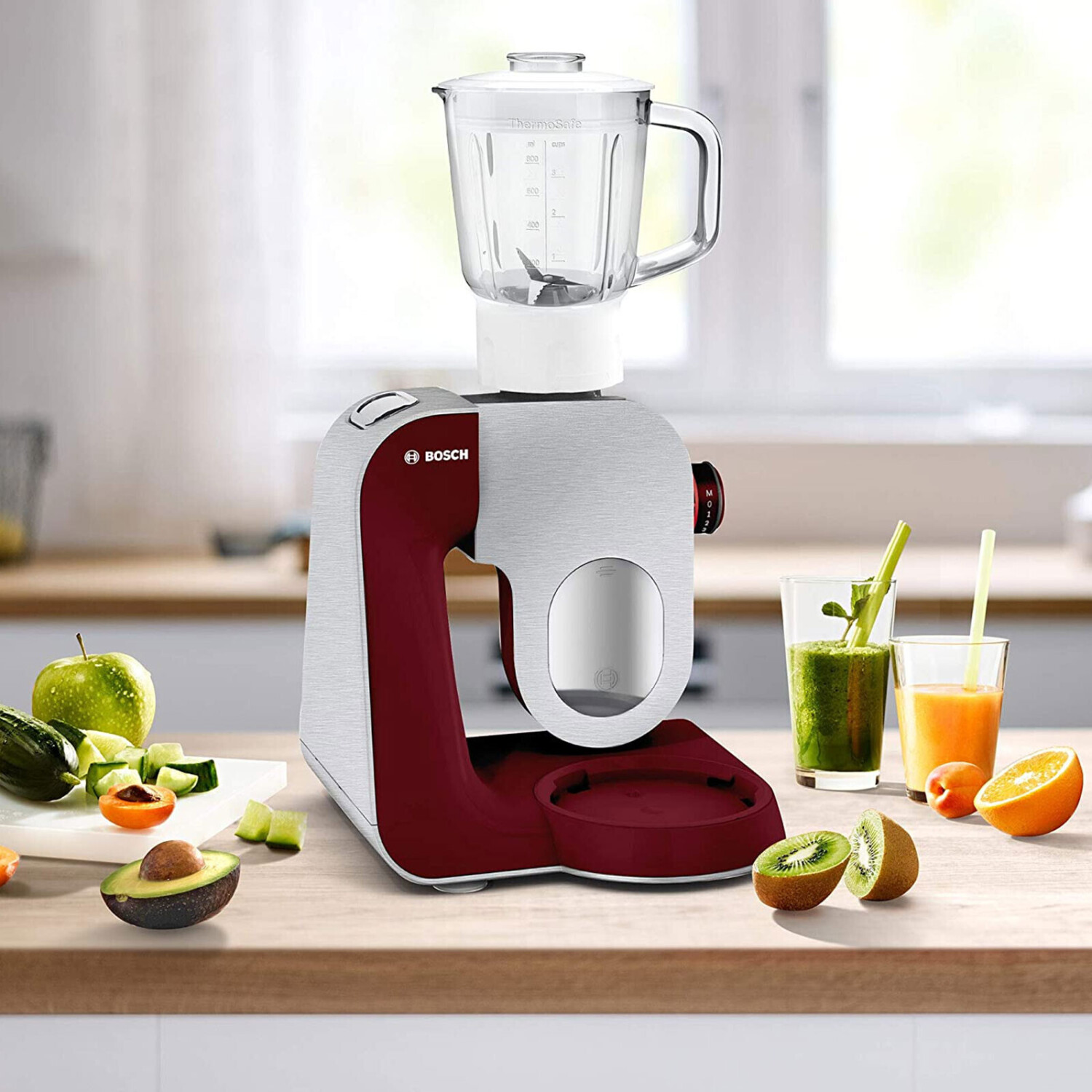 Bosch MUM5 1000 W Edelstahl gebürstet MUM58CR60 rot – Bild 6