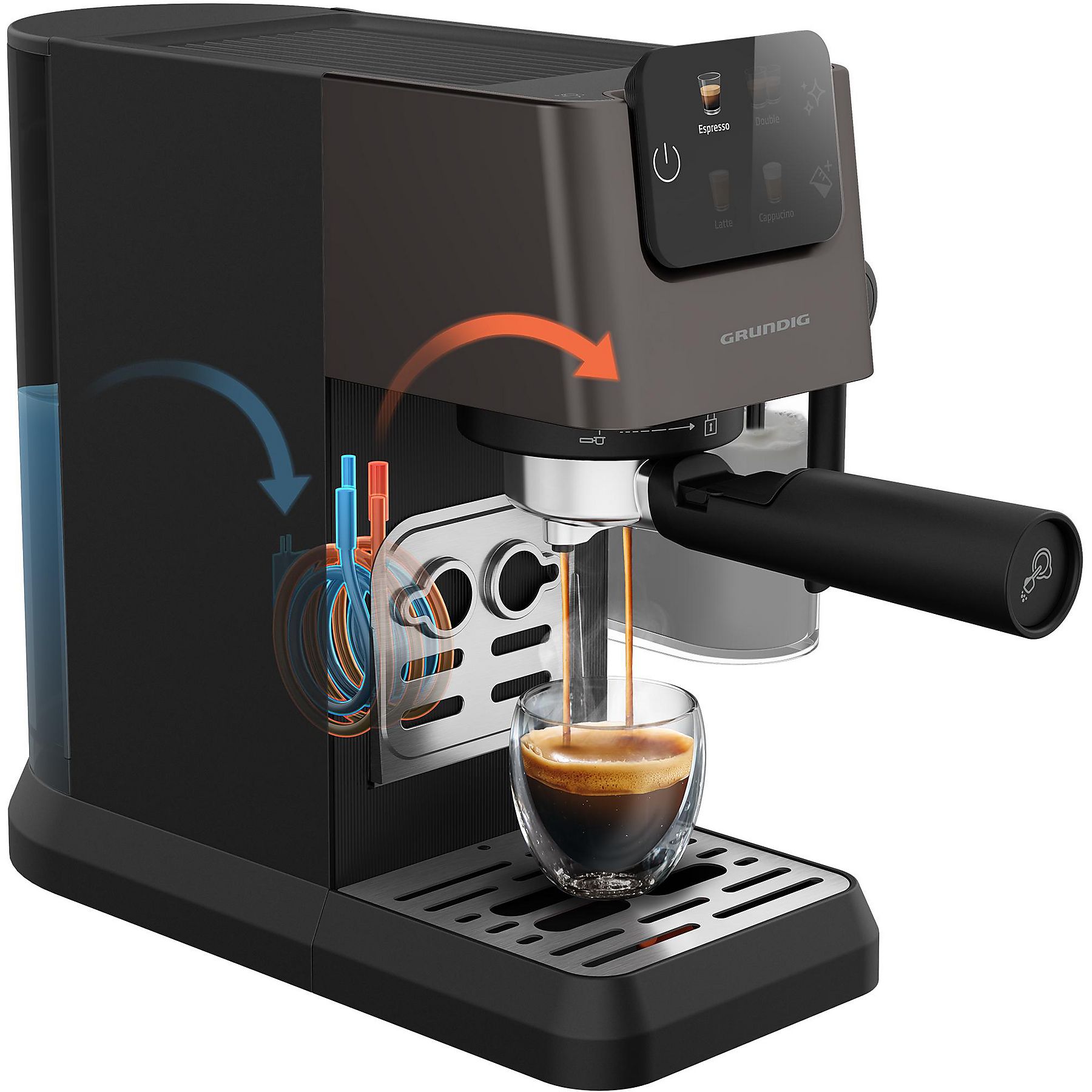GRUNDIG KSM 6430 Espressomaschine Dark Inox/Schwarz – Bild 6