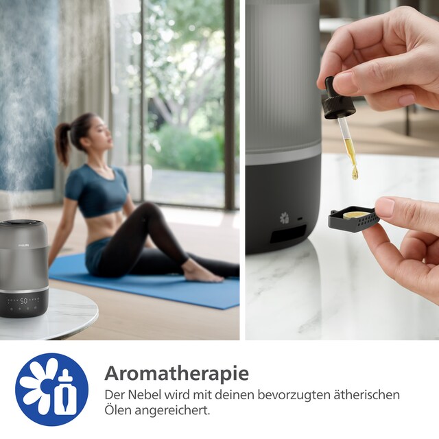 Philips Luftbefeuchter »HU1510 1000 Series, ultraschall«, 3 l Wassertank, für 41 m² Räume, mit Aroma-Diffusor, Stimmungslicht, App verbunden – Bild 5