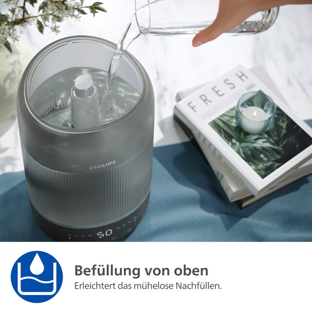 Philips Luftbefeuchter »HU1510 1000 Series, ultraschall«, 3 l Wassertank, für 41 m² Räume, mit Aroma-Diffusor, Stimmungslicht, App verbunden – Bild 8