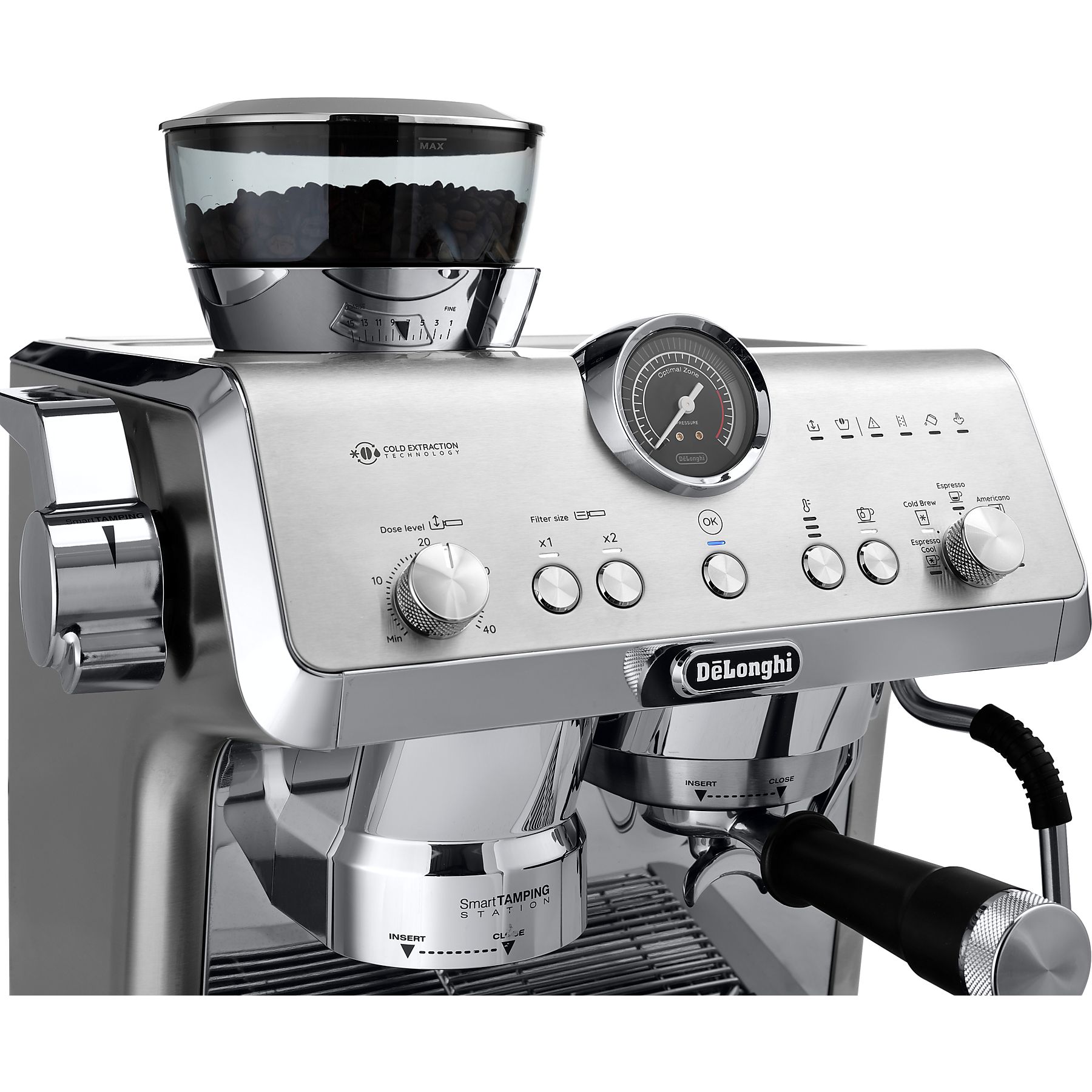 DELONGHI La Specialista Opera Cold Brew EC9555.M - 15 Mahlgrade und Smart-Tamping-Station, Siebträger Espressomaschine Metall – Bild 4