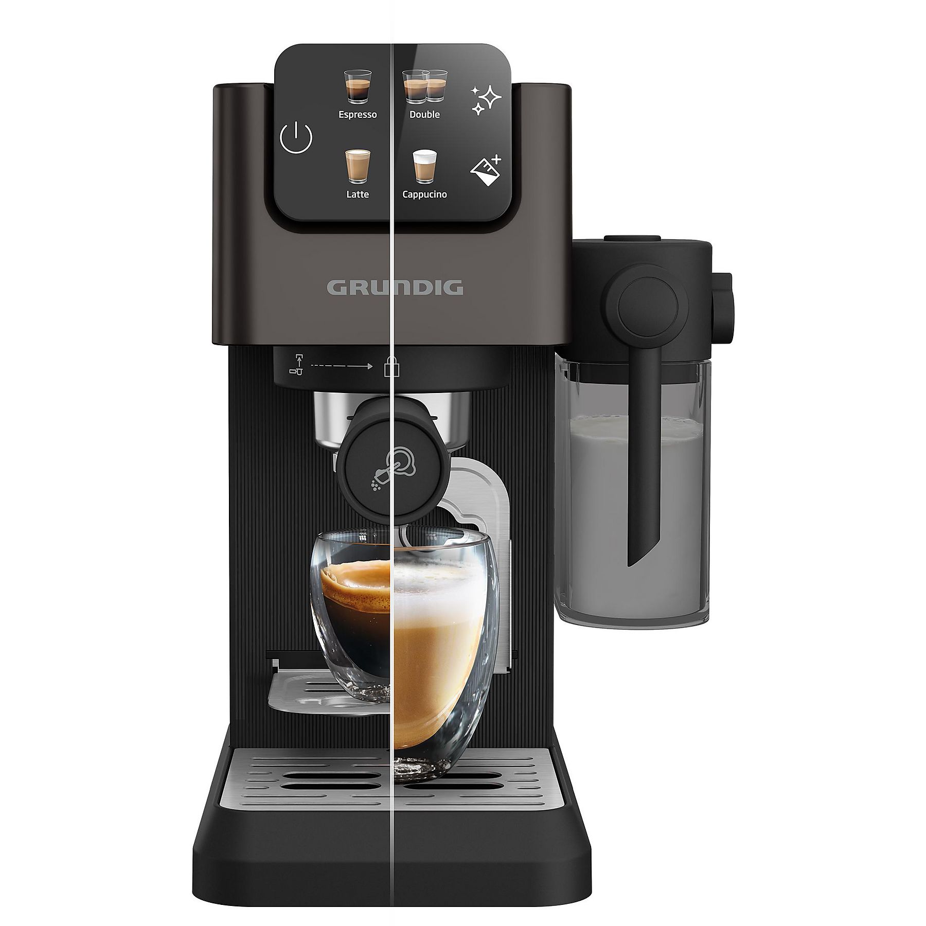 GRUNDIG KSM 6430 Espressomaschine Dark Inox/Schwarz – Bild 3