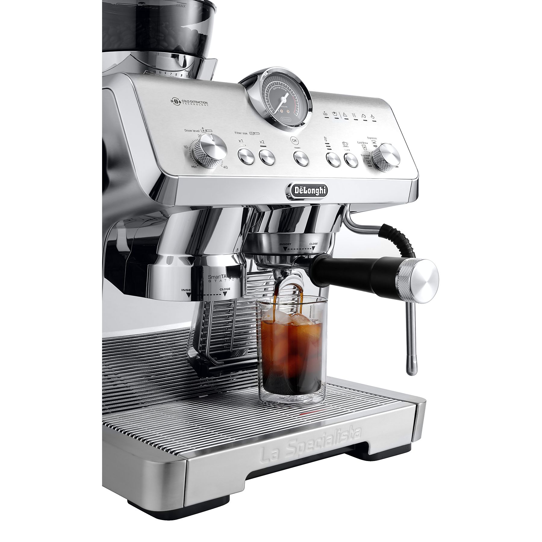 DELONGHI La Specialista Opera Cold Brew EC9555.M - 15 Mahlgrade und Smart-Tamping-Station, Siebträger Espressomaschine Metall – Bild 3