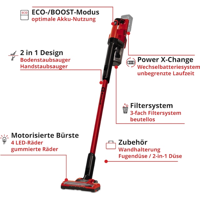 Einhell Akku-Hand-und Stielstaubsauger »TE-SV 18 Li«, Power X-Change, Inkl. 18 V 2,5 Ah Akku und Ladegerät – Bild 3