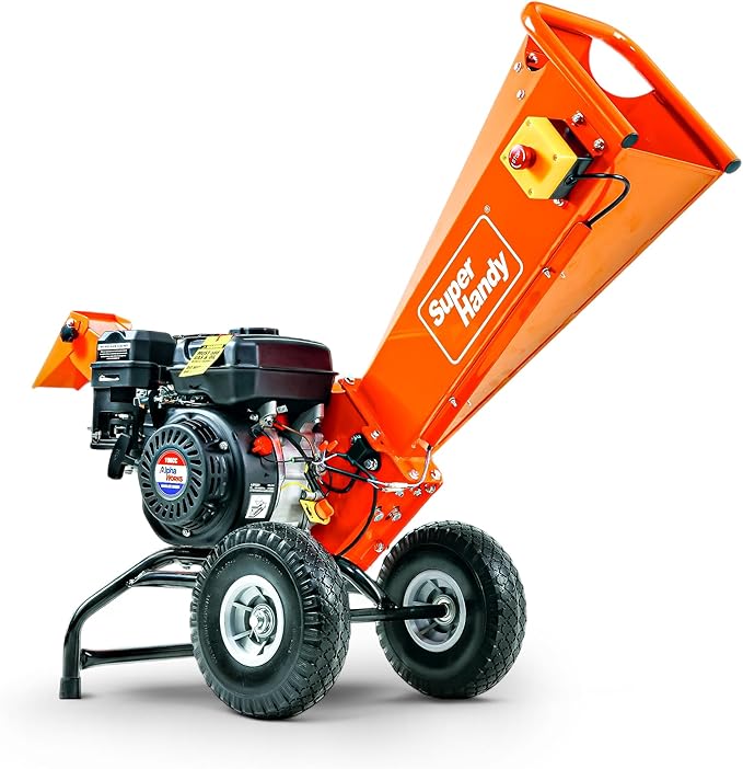 SuperHandy Wood Shredder, Branch Shredder, Petrol Shredder, 196cc Engine, Robust, Compact, Rotor Assembly Design, 5 cm Maximum Capacity, Helps with Fire Prevention and Construction of Fire Breaks