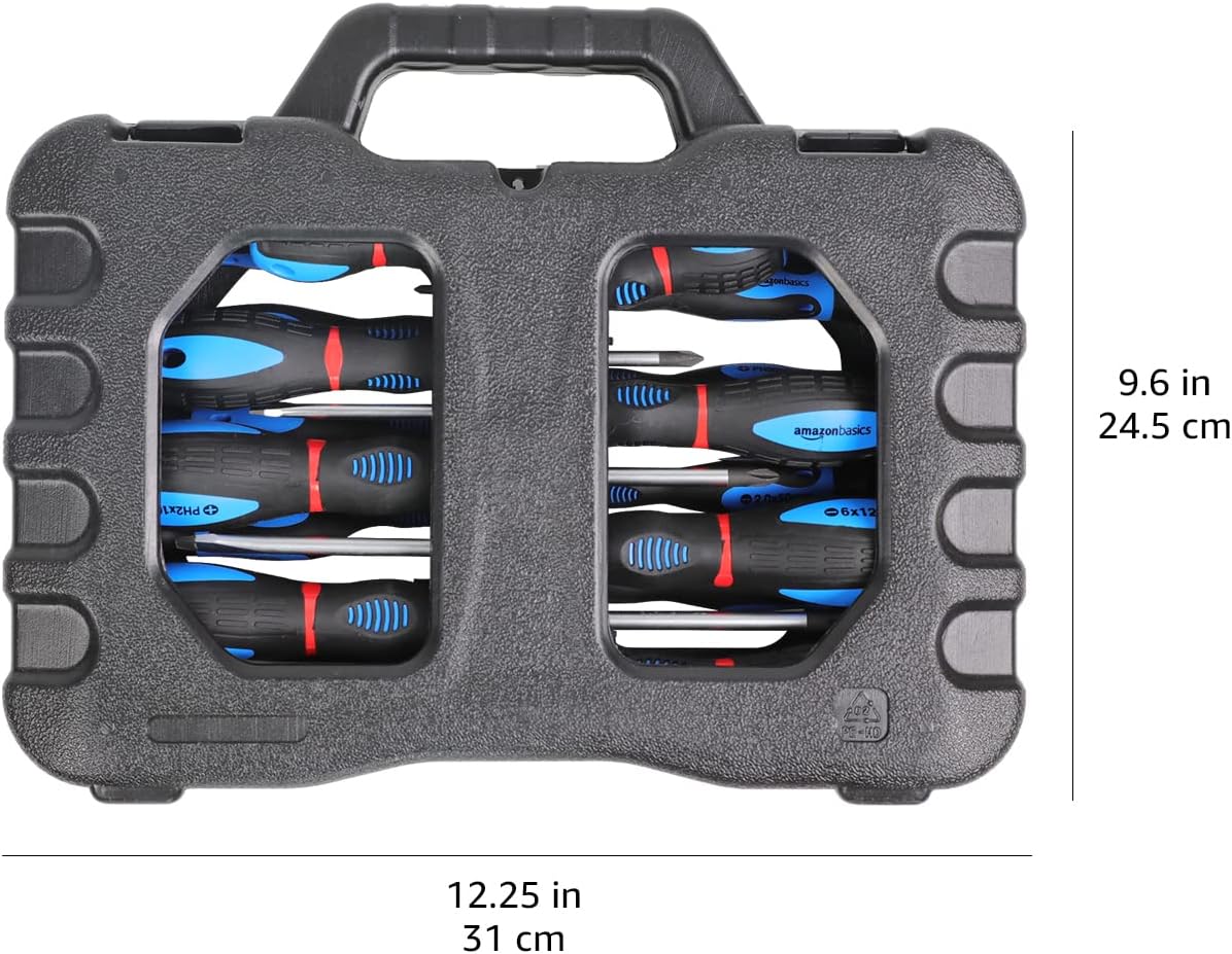 Amazon Basics 58 Piece Precision Slotted Phillips Torx Screwdriver Set - Black