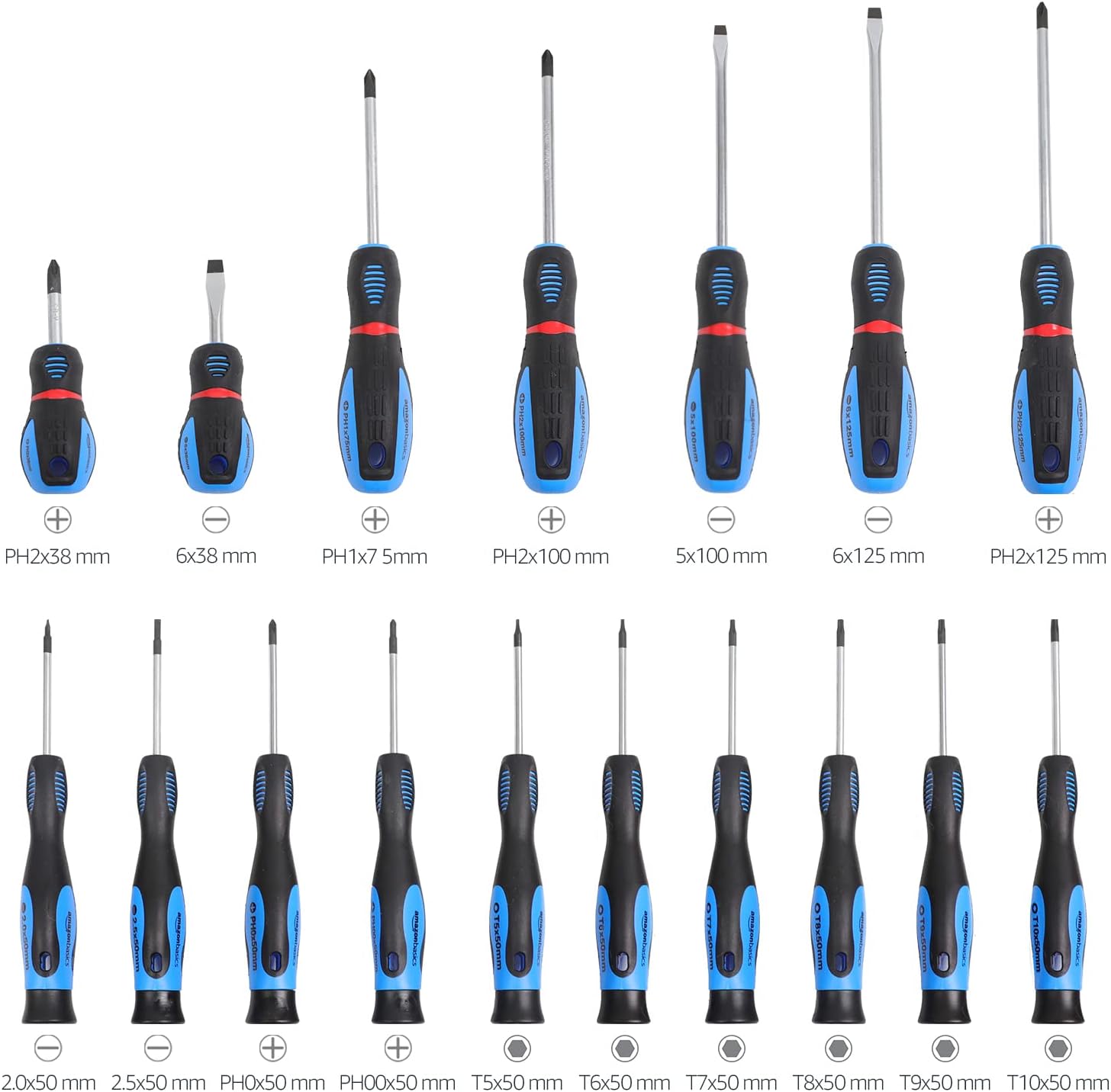 Amazon Basics 58 Piece Precision Slotted Phillips Torx Screwdriver Set - Black – Bild 3