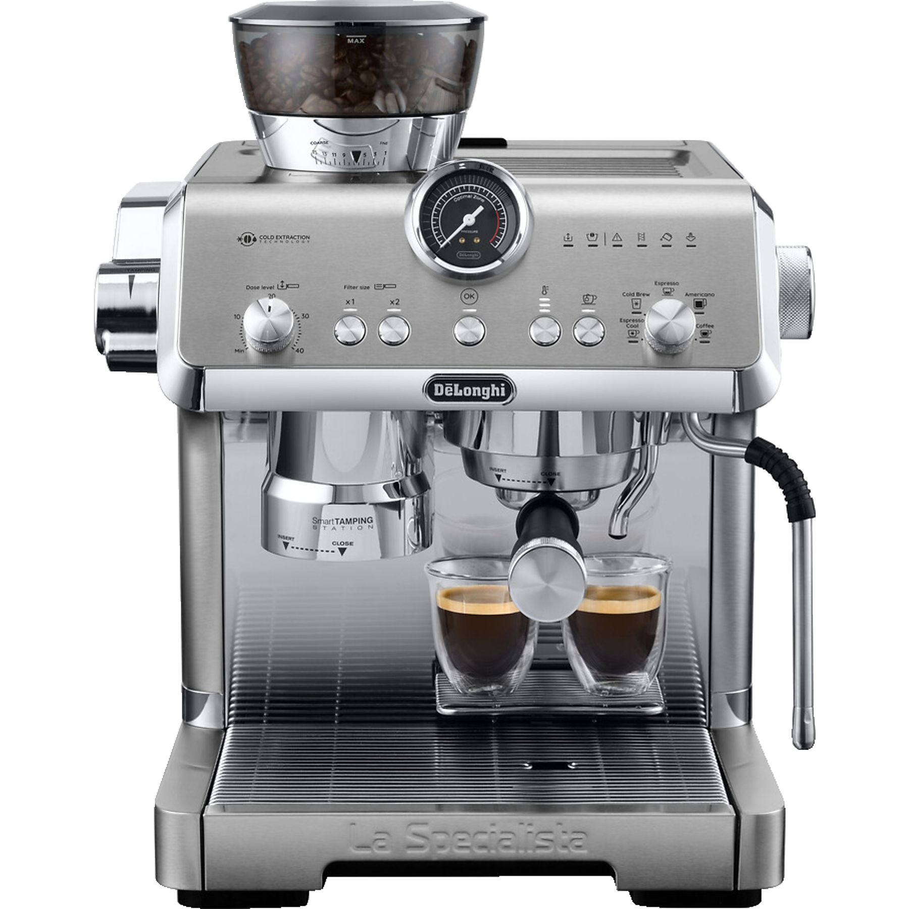 DELONGHI La Specialista Opera Cold Brew EC9555.M - 15 Mahlgrade und Smart-Tamping-Station, Siebträger Espressomaschine Metall – Bild 9