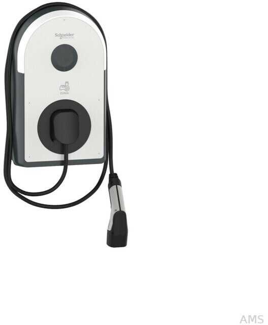 Schneider Electric Pro AC Wallbox, 22kW, T2 Kabel 5m, MID, 6mA, IP55, IK10, NFC/RFID Reader, weiß (EVB3S22NC0M) – Bild 3