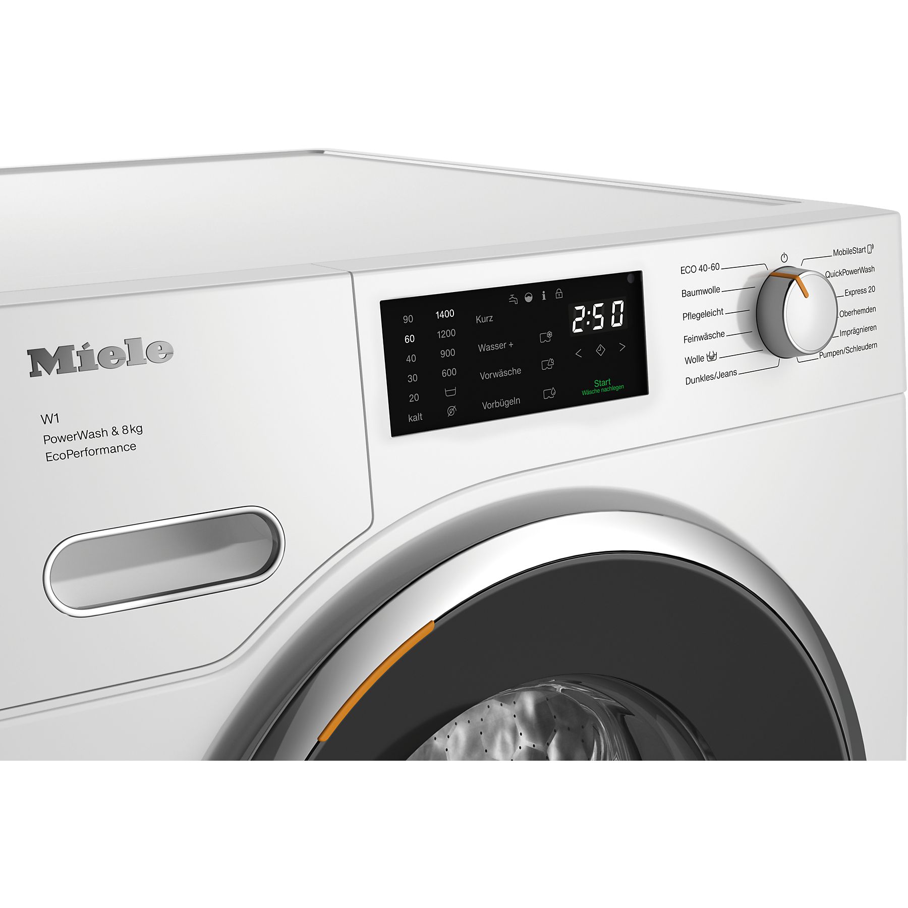 MIELE WWE460 WPS PWash&8kg W1 White Edition Waschmaschine (8 kg, 1400 U/Min., A, Flusenfilter, Fremdkörperfilter) – Bild 2