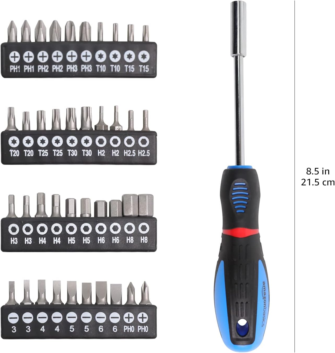 Amazon Basics 58 Piece Precision Slotted Phillips Torx Screwdriver Set - Black – Bild 4